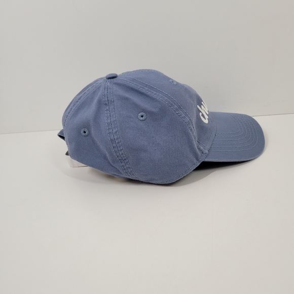 Chubbies Blue Canvas Embroidered White Logo Cotton Strapback Baseball Hat Cap - Picture 4 of 6